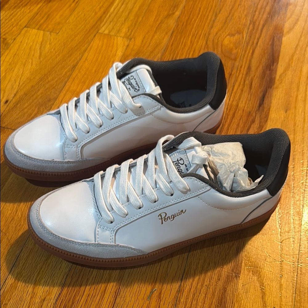 Original Penguin White and Black Sneakers Classic Style